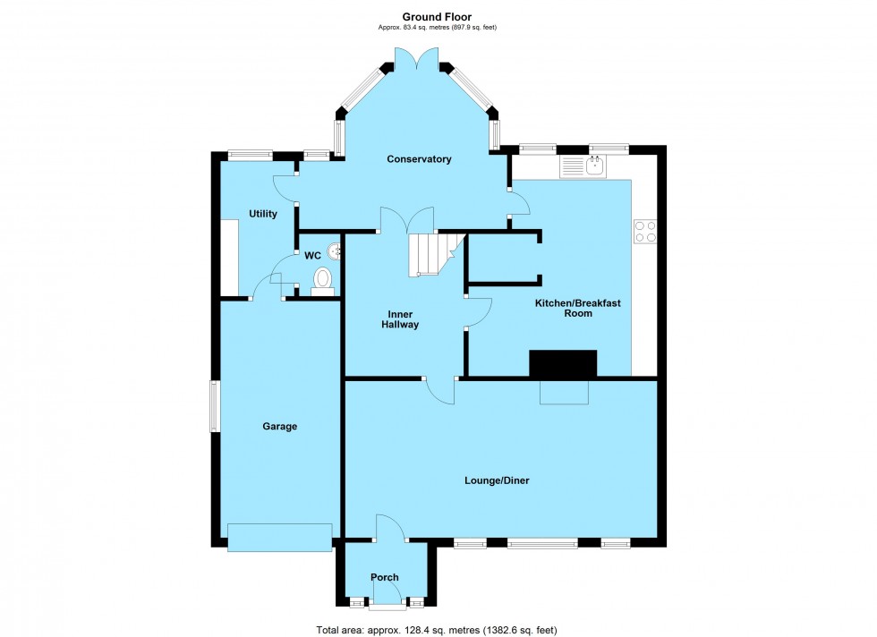 Floorplan for Denbigh Place, Lutterworth, Leicestershire