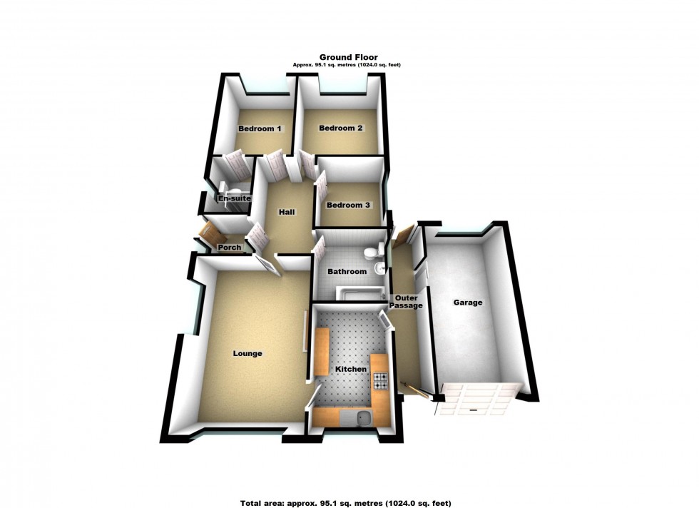 Floorplan for Holly Drive, Lutterworth