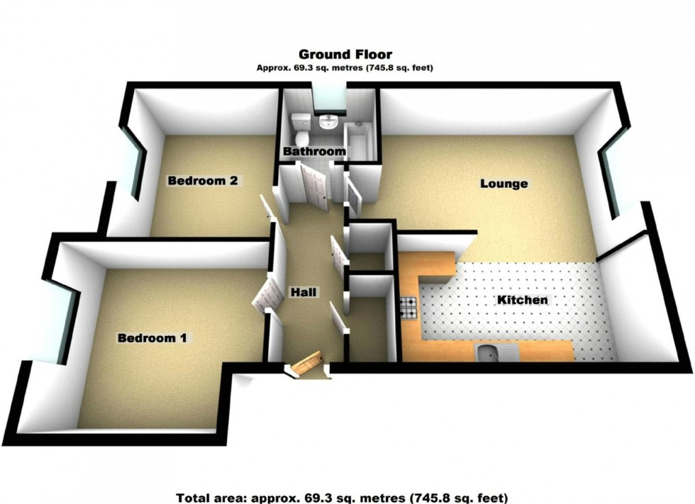 Floorplan for Leicester Road, Lutterworth