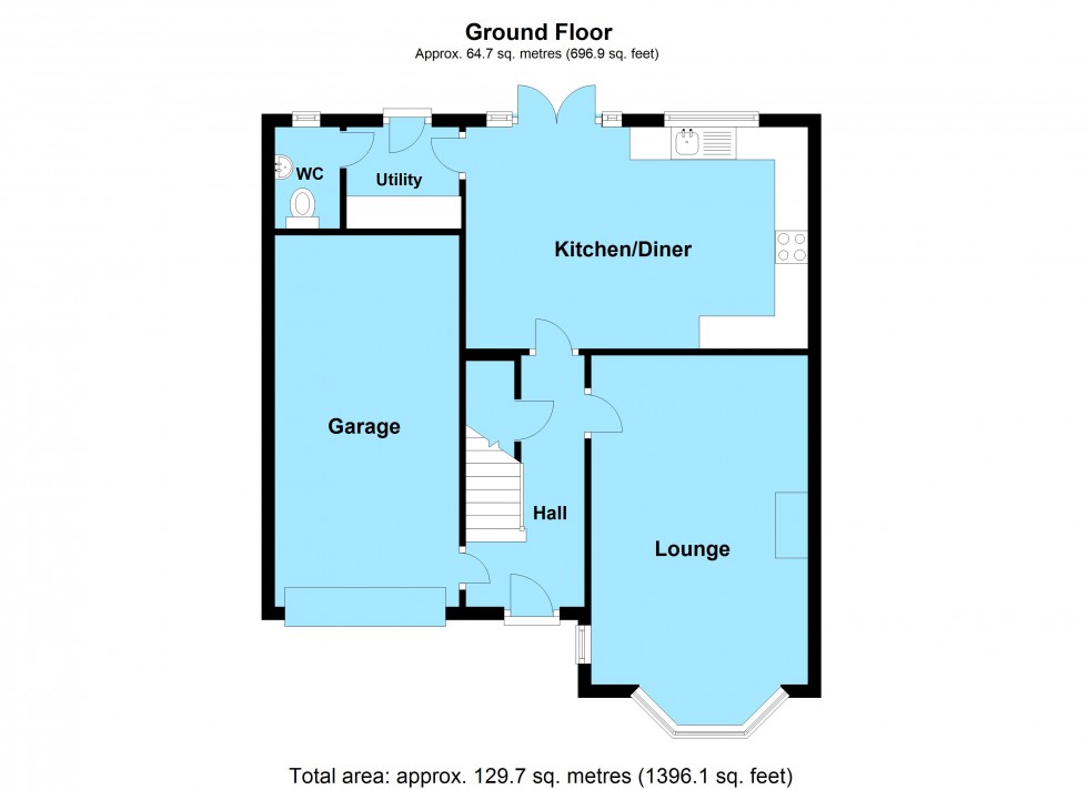 Floorplan for Gloster Road, Lutterworth