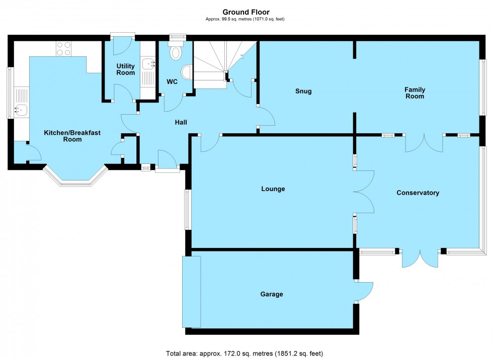 Floorplan for Burrough Way, Lutterworth