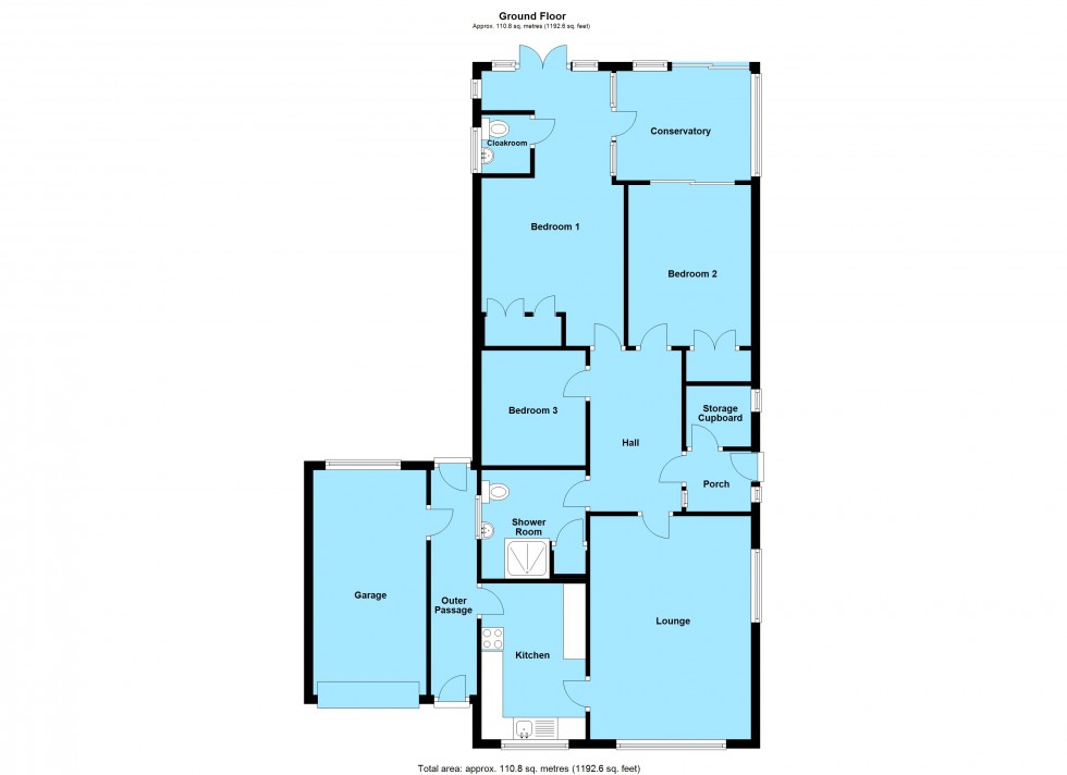 Floorplan for Yew Tree Close, Lutterworth
