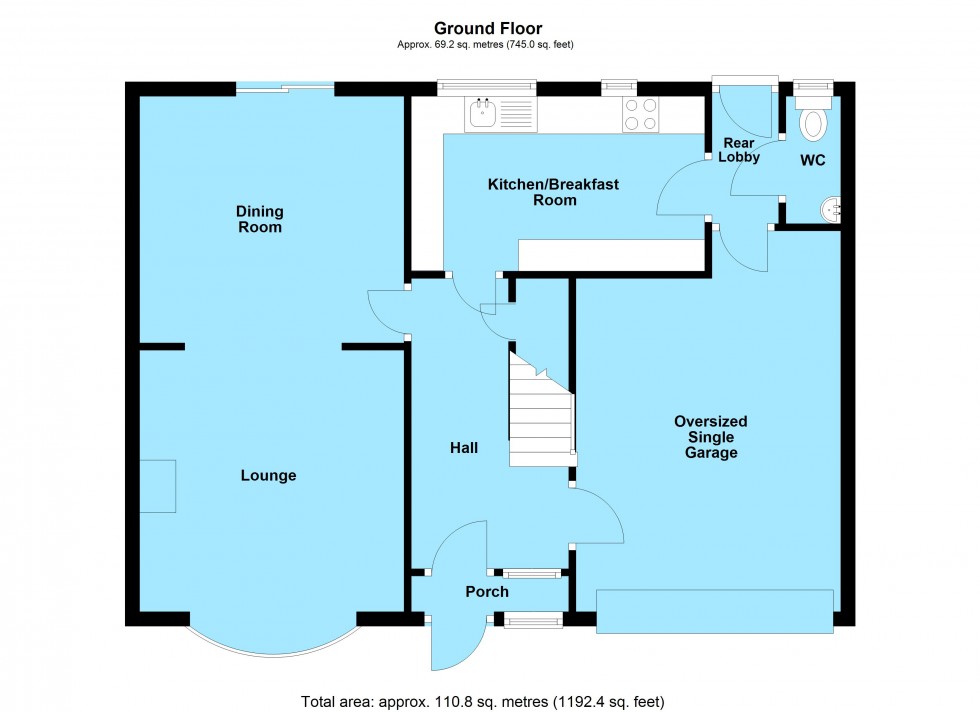 Floorplan for Woodway Road, Lutterworth