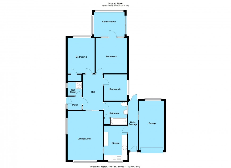 Floorplan for Holly Drive, Lutterworth