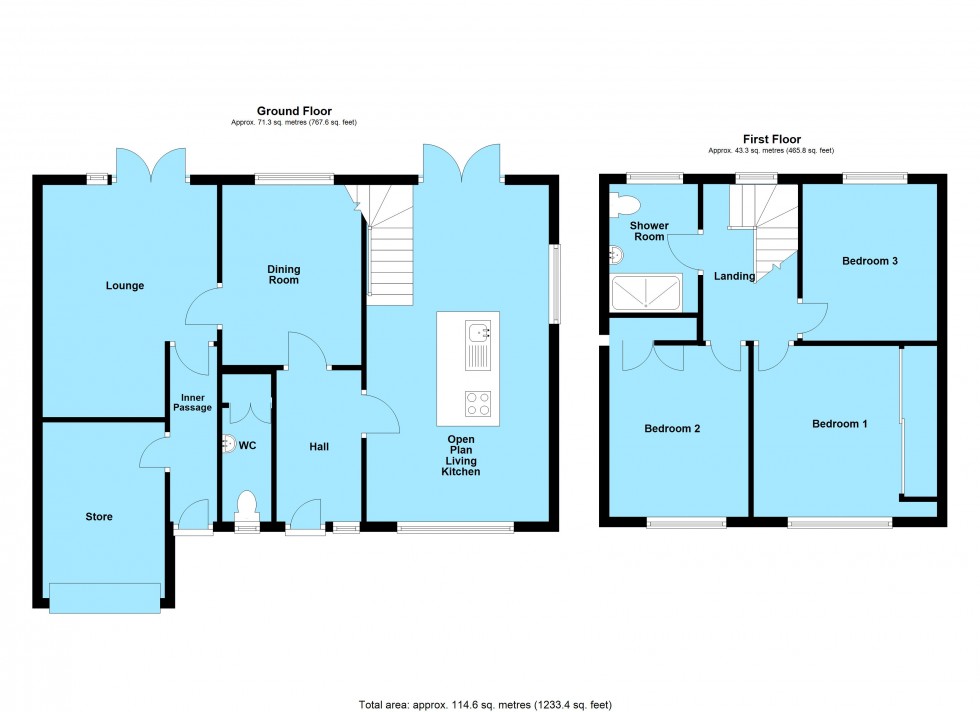Floorplan for Chestnut Avenue, Lutterworth