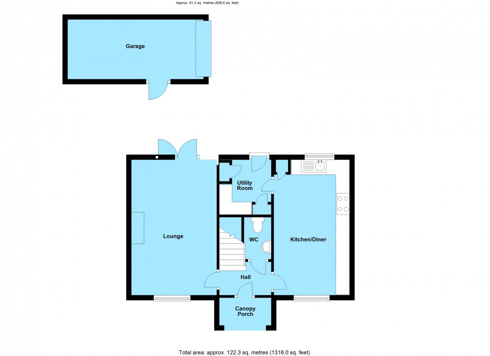 Floorplan for Lacey Close, Lutterworth